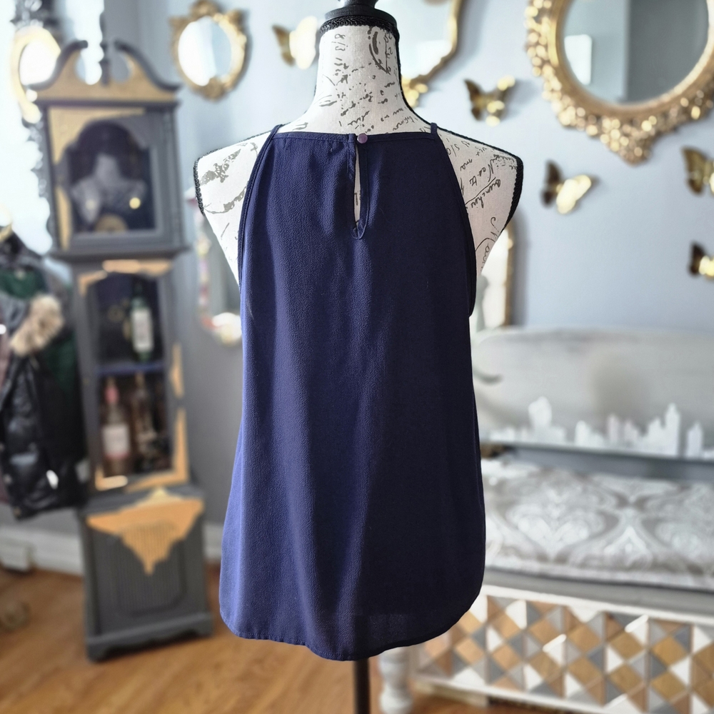 Monteau Navy Blue Camisole with Crisscross Neckline Medium - Picture 6 of 7